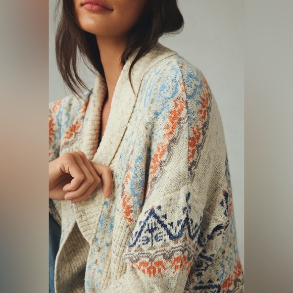 Anthropologie Pilcro Jacquard Cocoon Cardigan Sweater (Size XS) - NWT - Picture 4 of 6